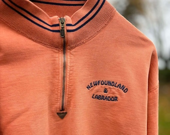 Vintage Newfoundland and Labrador Quarter Zip Pullover Sweatshirt, Vintage Canada Shirt Size XS