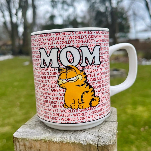 Vintage 70's Garfield by Jim Davis Enesco World's Greatest Mom Mug, Mother's Day Gift