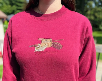 Vintage Great Canadian Rugged Wear Embroidered Fishing Great Outdoors Sweatshirt Size Medium