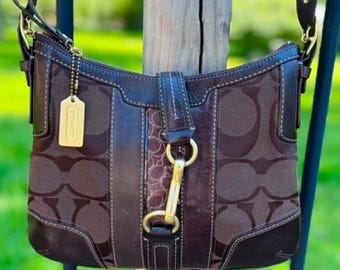 Coach Hamptons Signature Monogram Shoulder Bag