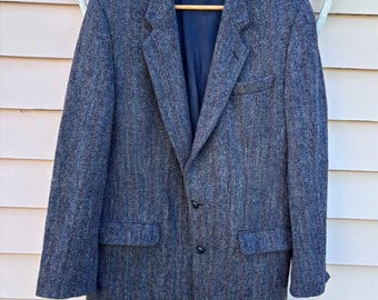 Veste blazer tissée à la main pour homme en tweed Harris 100 % laine vierge écossaise vintage fabriquée au Canada