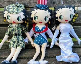Vintage 1999 KELLYTOY Betty Boop Plush Doll NWT, Vintage Betty Boop Toy - Price for One