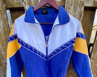 Vintage Boys PUMA Windbreaker Jacket Size Youth Medium 8-10 Years