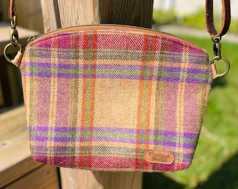 Women's Plumage Studio Harris Tweed and Leather Shoulder Bag Made in Canada