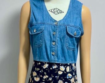 Women's Vintage 1990's Floral Midi Dress, Vintage Sundress
