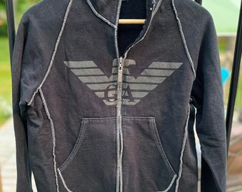 Vintage Y2K Women's Armani Jeans Zip up Sweatshirt Jacket Size