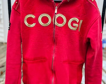 Men's Embroidered COOGI Australia Zip up Hoodie Jacket Size Large
