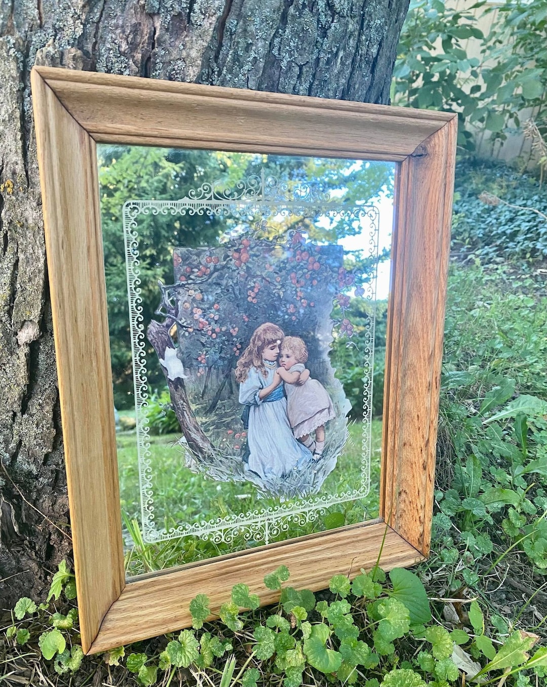 Vintage Stamford Art Mirror Wall Hanging Made in Canada, Vintage Framed