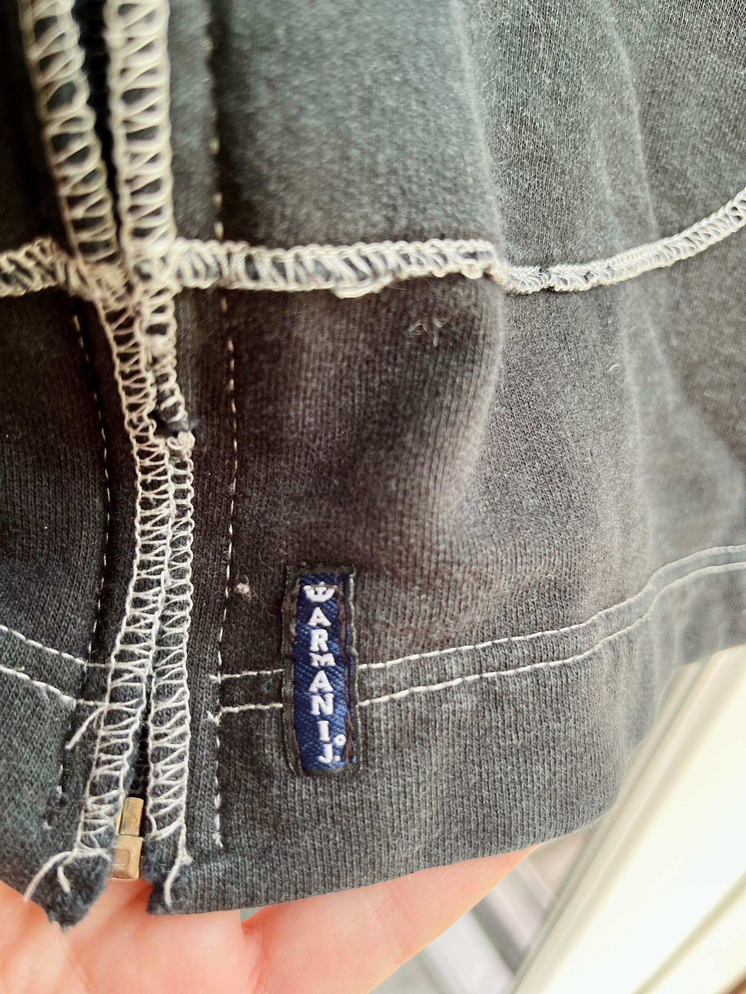トップス 00s ARMANI JEANS archive design knit 90s archive ARMANI JEANS ハーフジップ ニット XXL - メルカリ