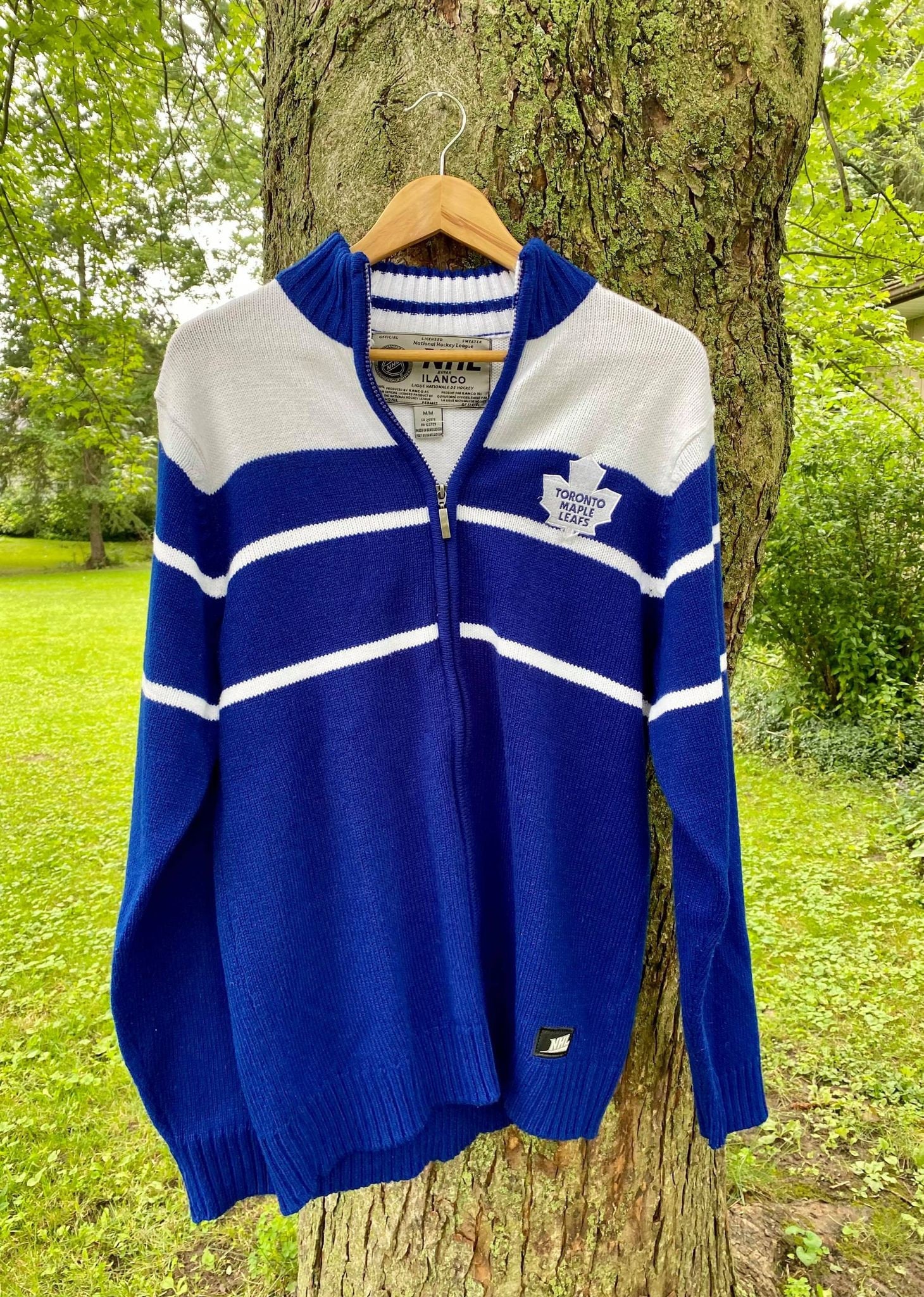 Toronto Maple Leafs Ilanco Cardigan Sweater Zip up Acrylic 