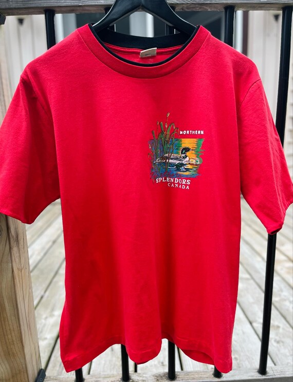 Vintage Northern Splendors Canada Nature Graphic T-Shirt Size Large View 6