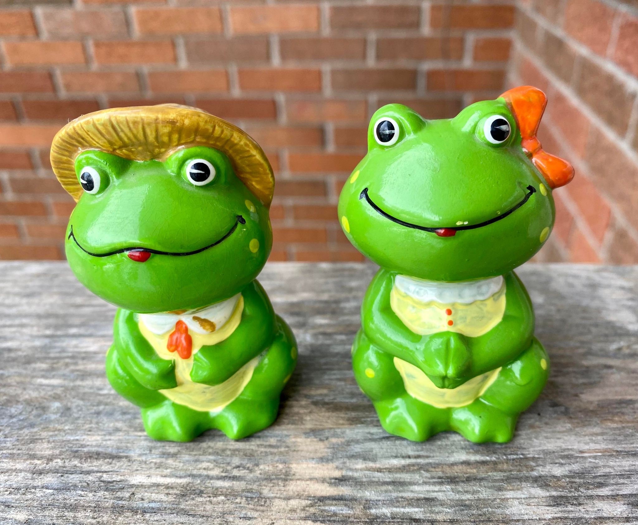 Vintage Frog Salt and Pepper Shaker Set Made in Japan Etsy Australia