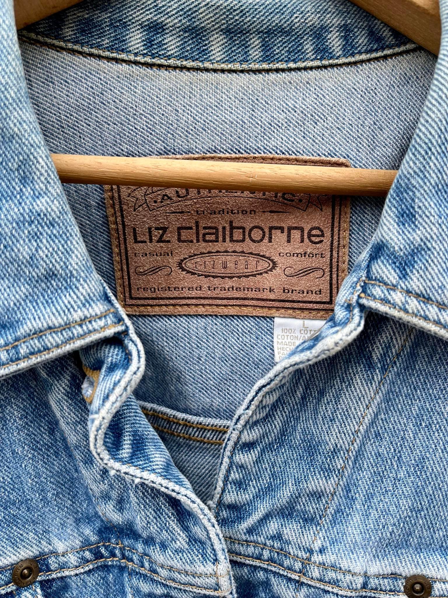 Vtg Women's 10P Liz Claiborne Blue Jean Denim Jacket Blazer