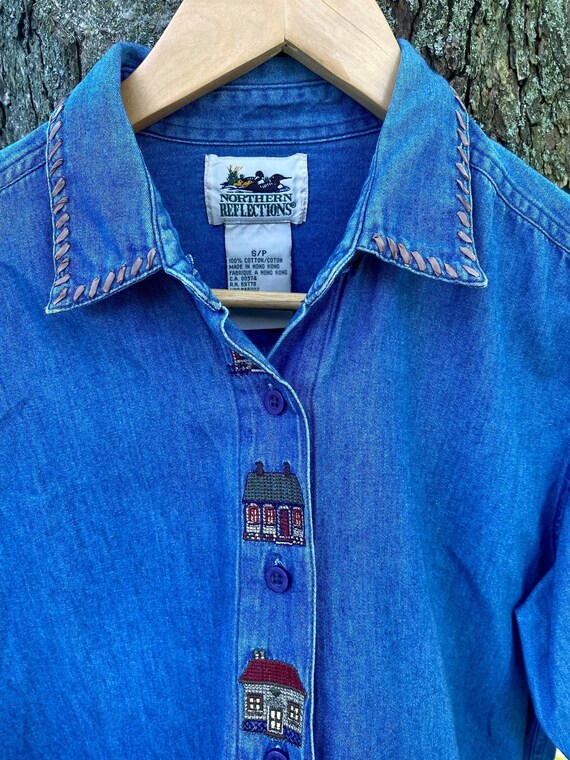 Button down hotsell jean shirt