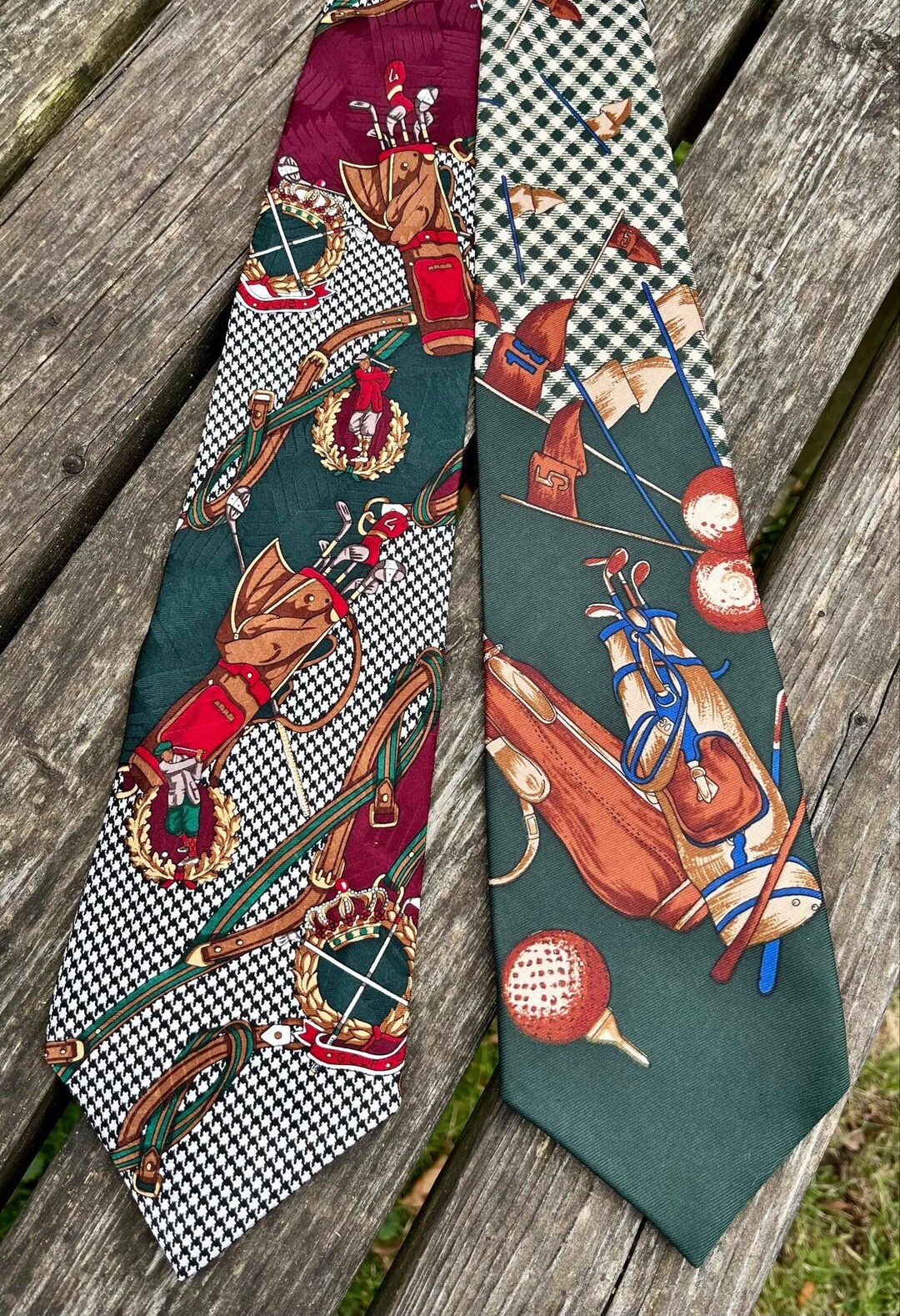 2 Vintage GOLF Neckties Sports Novelty Ties Men's Arnold Etsy