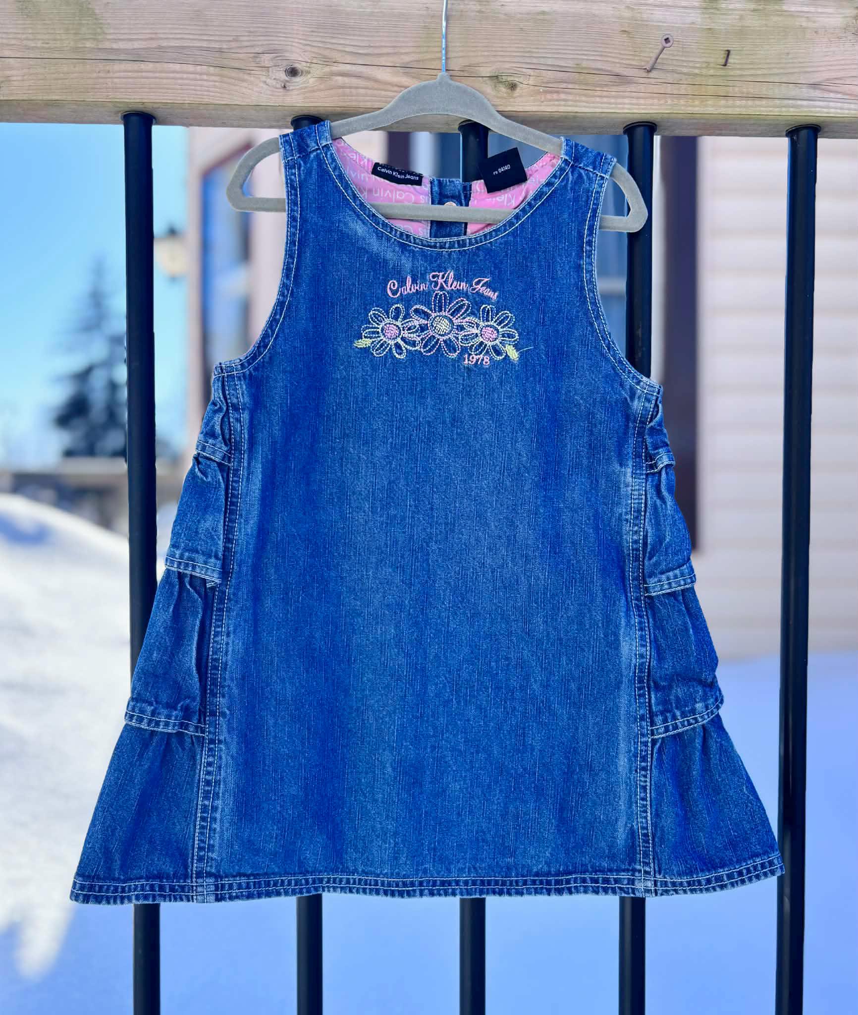 Toddler Girl Y2K Calvin Klein Jeans Denim Floral Dress Size 4T - Etsy Toddler Girl Y2K Calvin Klein Jeans Denim Floral Dress Size 4T - Etsy