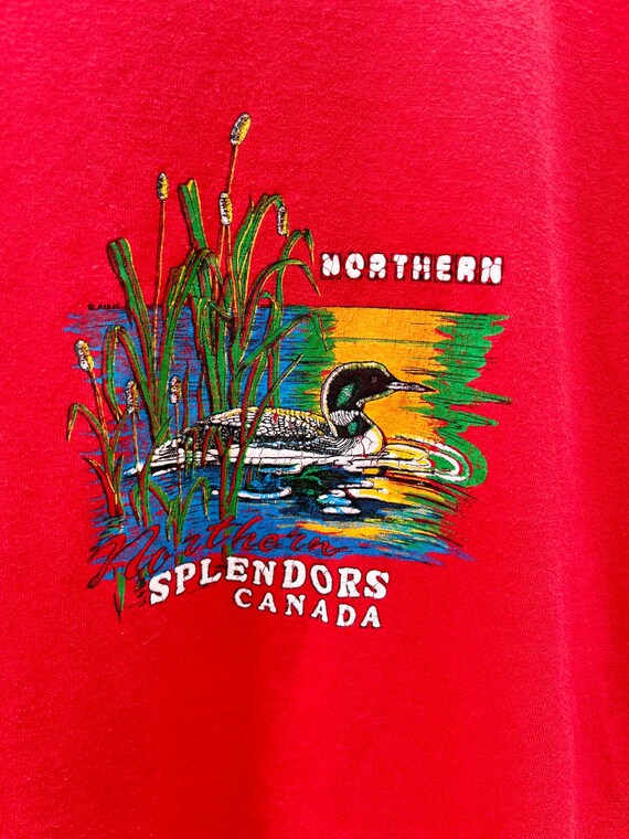 Vintage Northern Splendors Canada Nature Graphic T-Shirt Size Large View 4