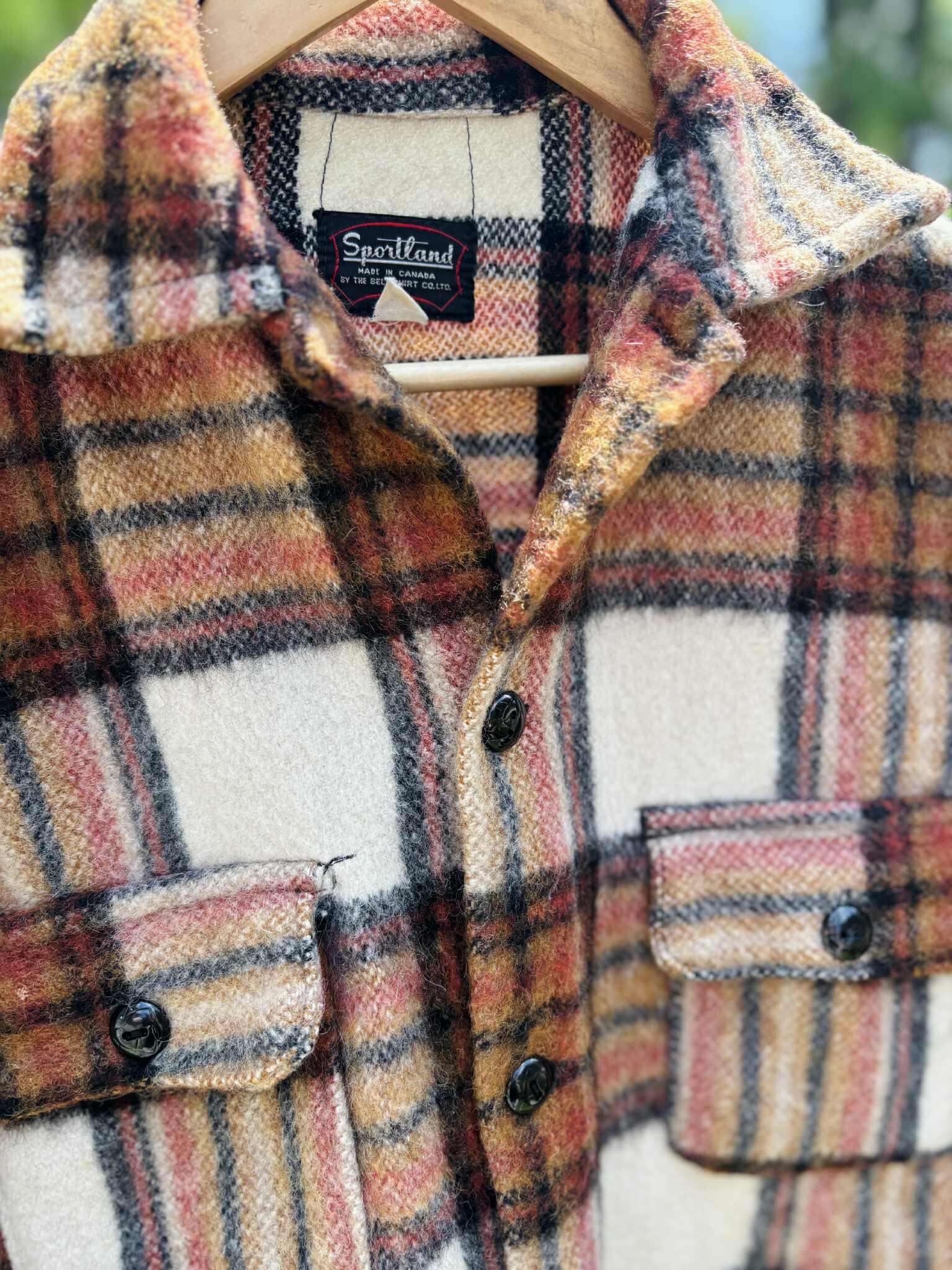Men's Vintage SPORTLAND by the Bell Shirt Co Ltd Plaid Wool