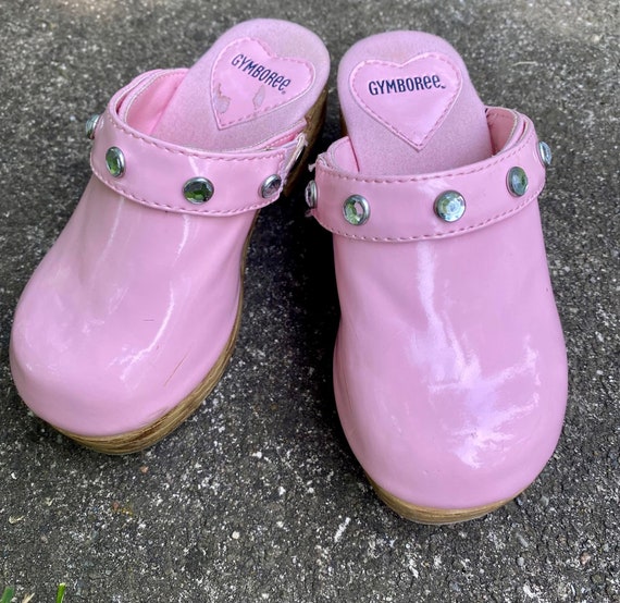 2011 Gymboree Toddler Girl Pink Clogs Size 9, Kids Rhinestone Clog Shoes 