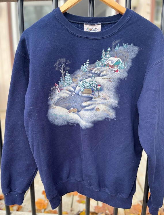 Vintage Northern Reflections Winter Graphic Pullover