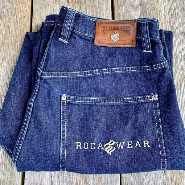 Vintage Rocawear Jeans, Men's Old School Streetwear Roca Wear Denim Pants Size 34