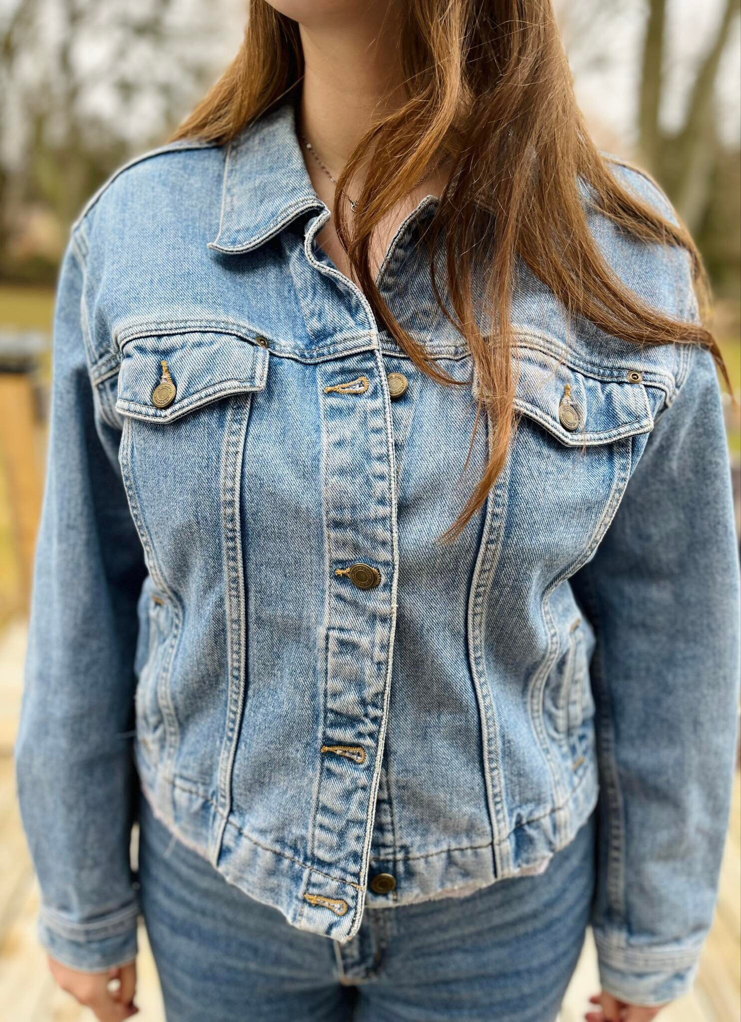 Vtg Women's 10P Liz Claiborne Blue Jean Denim Jacket Blazer