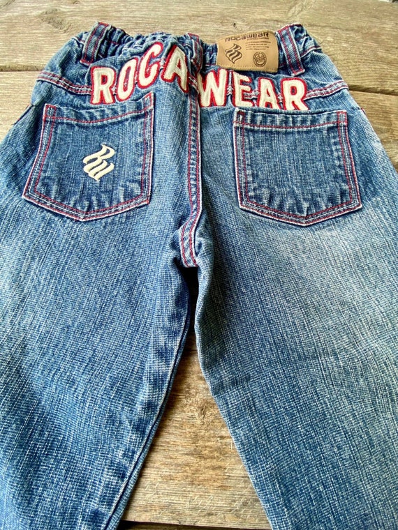 Boys Vintage ROCAWEAR Jeans Retro Roca Wear Denim Size -