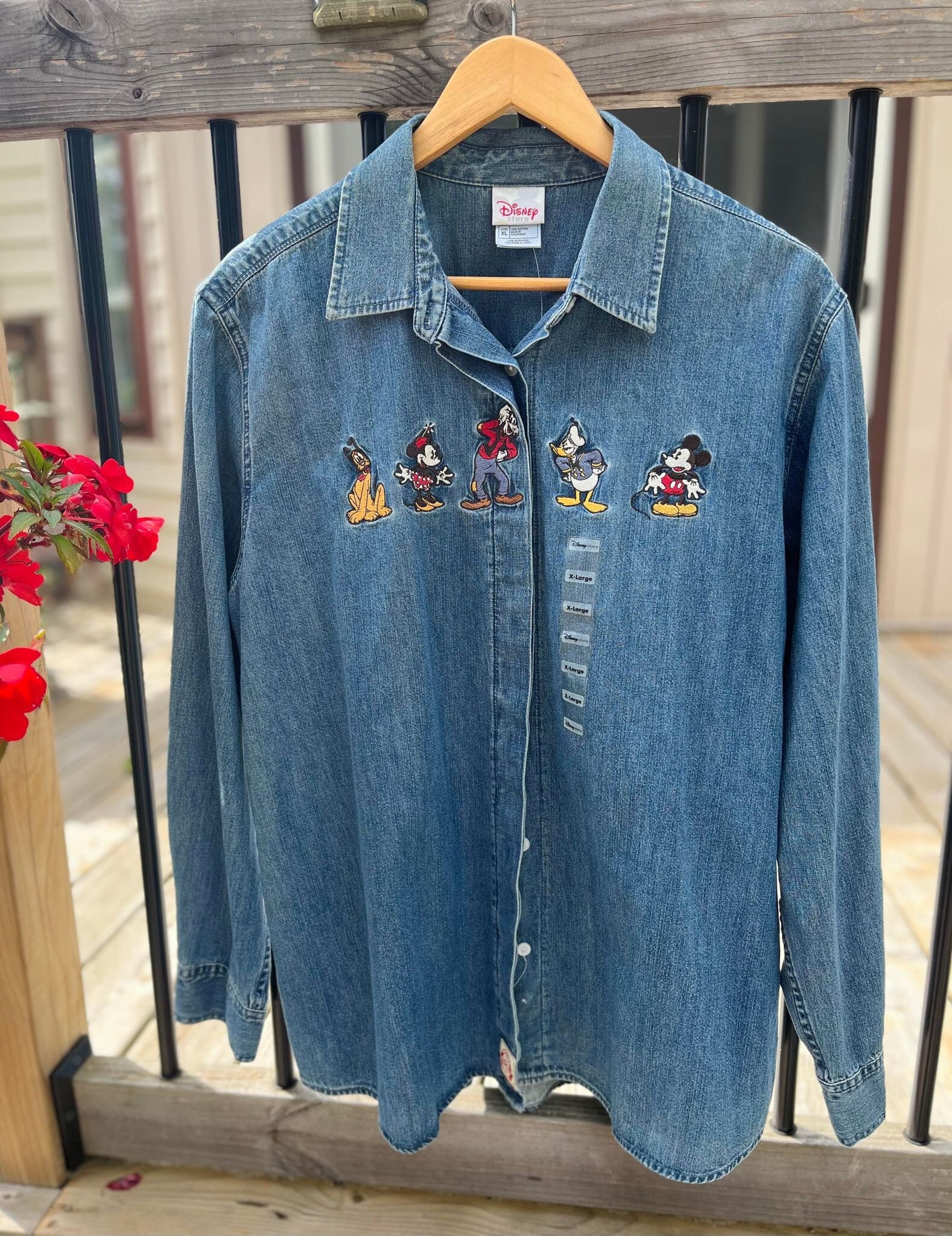 Button Down Disney Denim Shirt Winnie The Pooh And Pals Denim