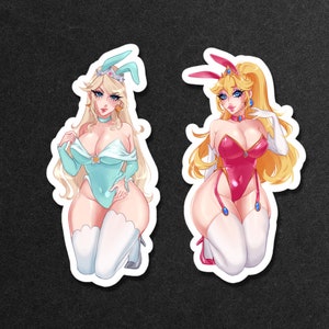 Prinzessin Peach und Rosalina Bunny Suit Aufkleber Nintendo Waifu Set