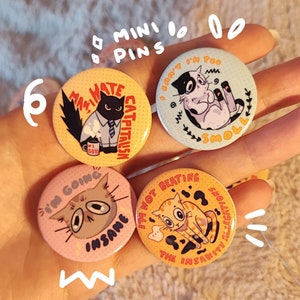 Funny Silly Cats - button pins