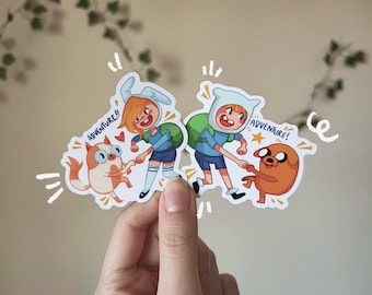 Adventure Time Finn Jake Fionna Cake Glossy Stickers (Waterproof Die-Cut)