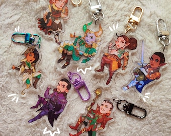 Dragon Age: The Veilguard - Llavero acrílico - Harding, Neve, Lucanis, Bellara, Taash, Davrin, Emmrich