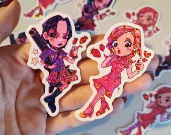 Nana and Hachi Stickers: Holo Heart Waterproof Decals