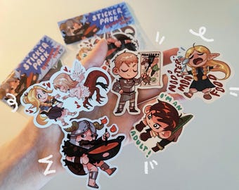 Sticker Pack - Dungeon Meshi: Marcille, Falin, Chilchuck, Laois and Senshi
