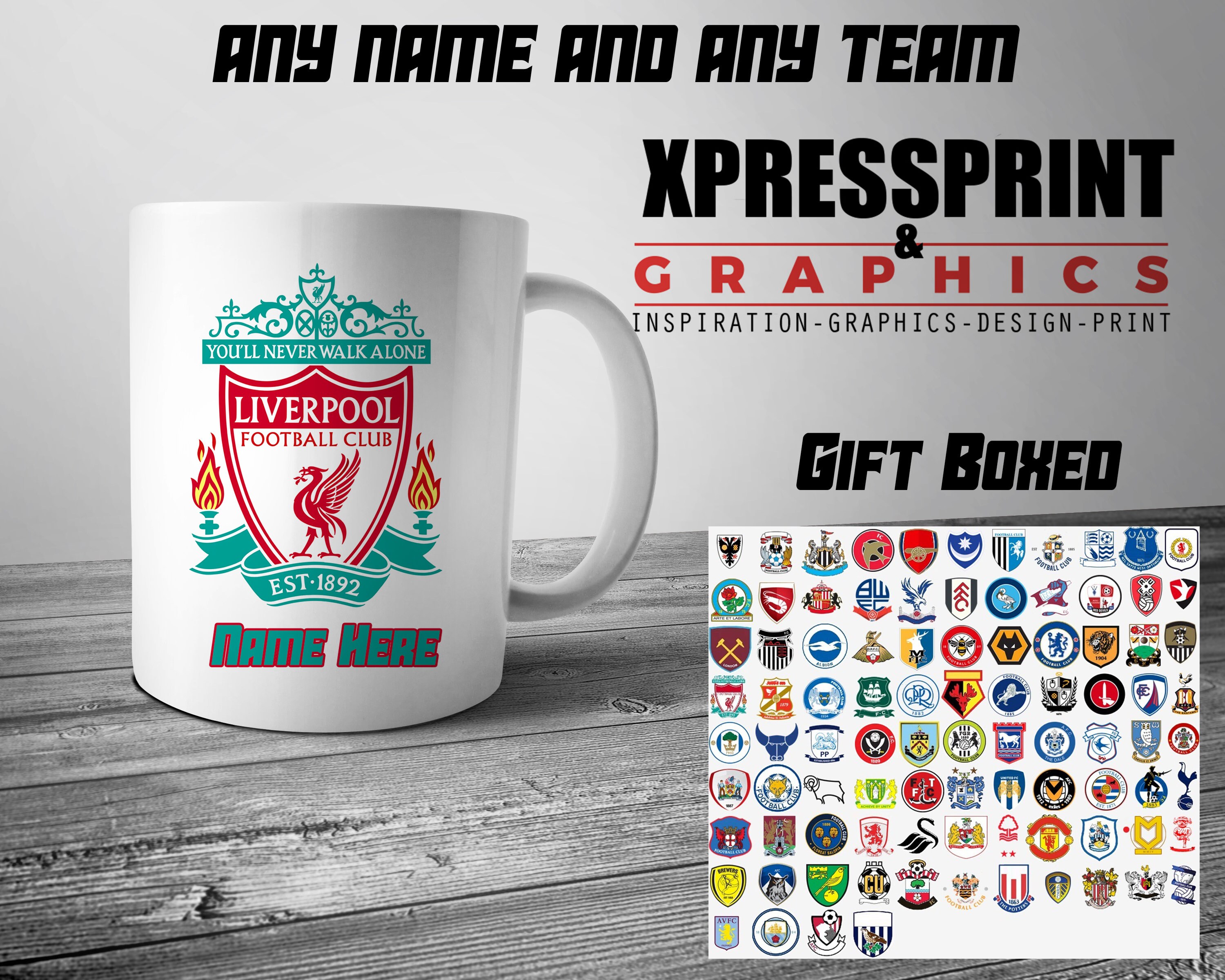 Personalised football mug any name gift boxed gift for him Etsy