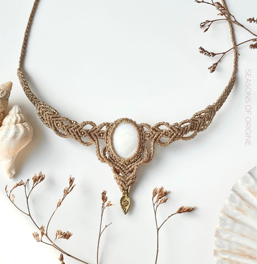 Handmade Macrame bracelet - mother of pearl main image 1