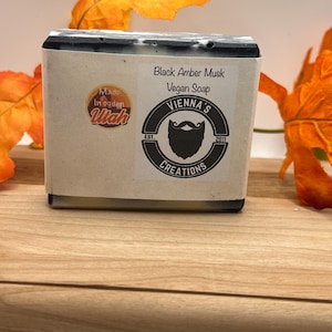 Black Amber Musk vegan soap