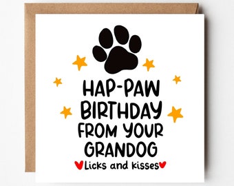 Birthday Card from Dog, Grandad Birthday Card, Grandma Birthday Card, Pet Birthday Card, card for parents