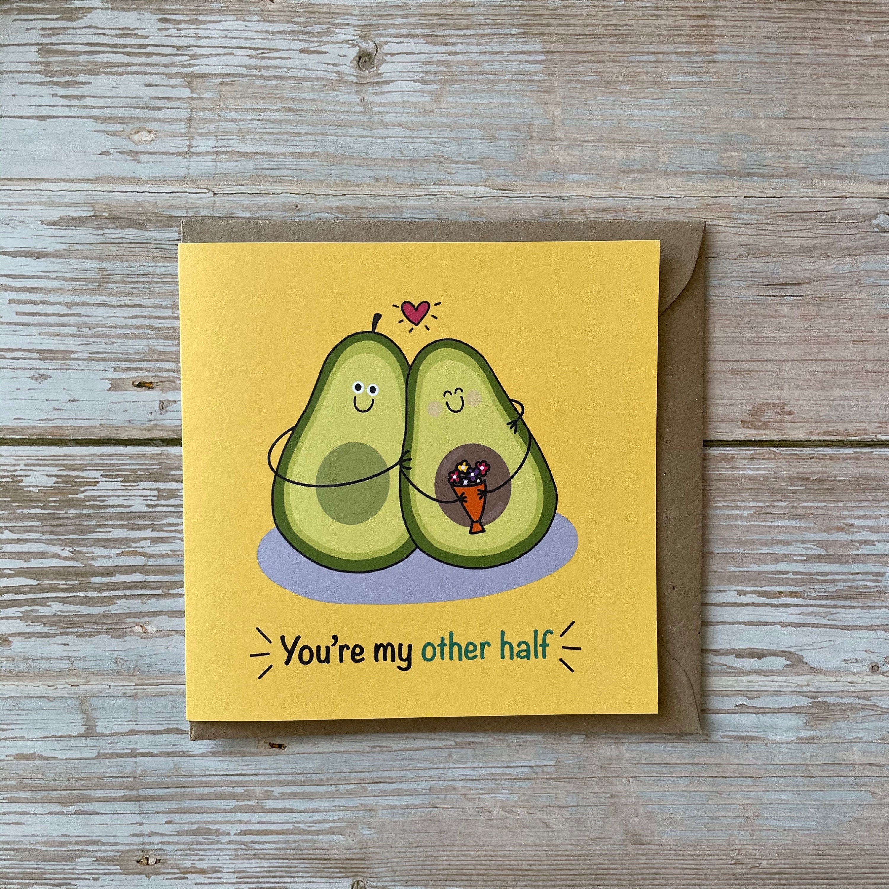 Anniversary card for avocado lovers Avocado couple card Etsy