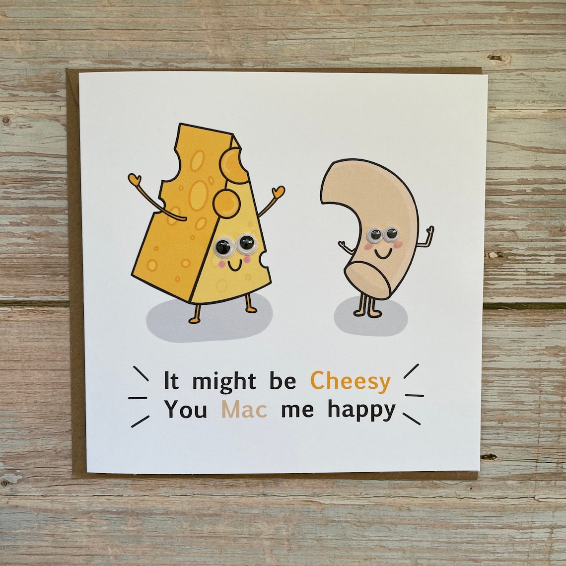 Mac and cheese pun card you make me happy Mac and cheese Etsy