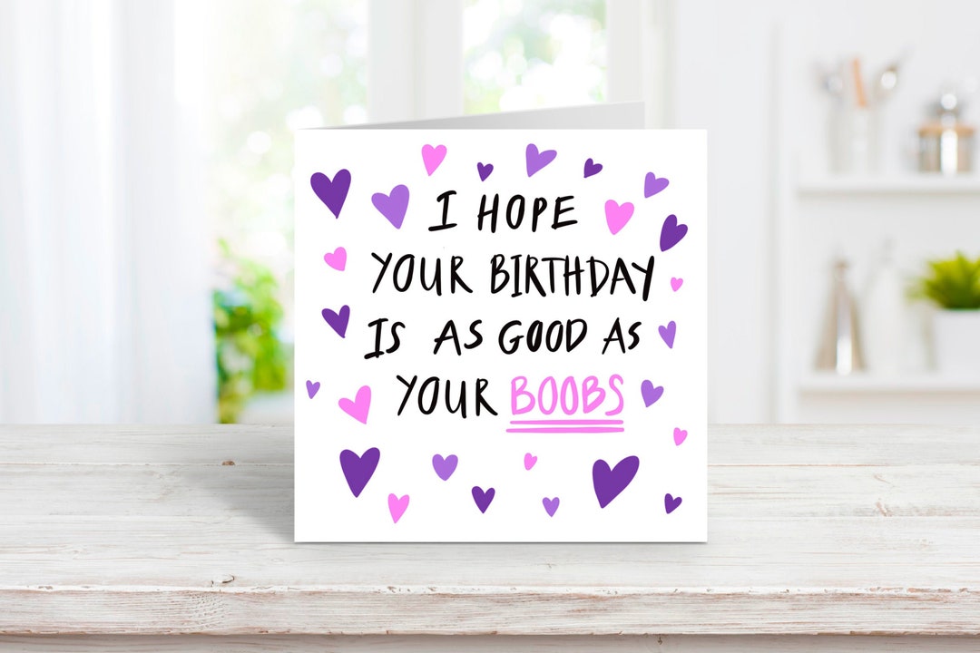 Boobs Birthday Card, Funny Birthday Card, Girlfriend Birthday Card ...