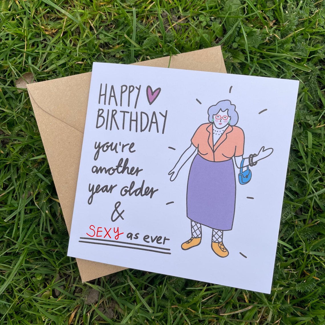 Old lady Birthday card funny birthday card40th birthday | Etsy