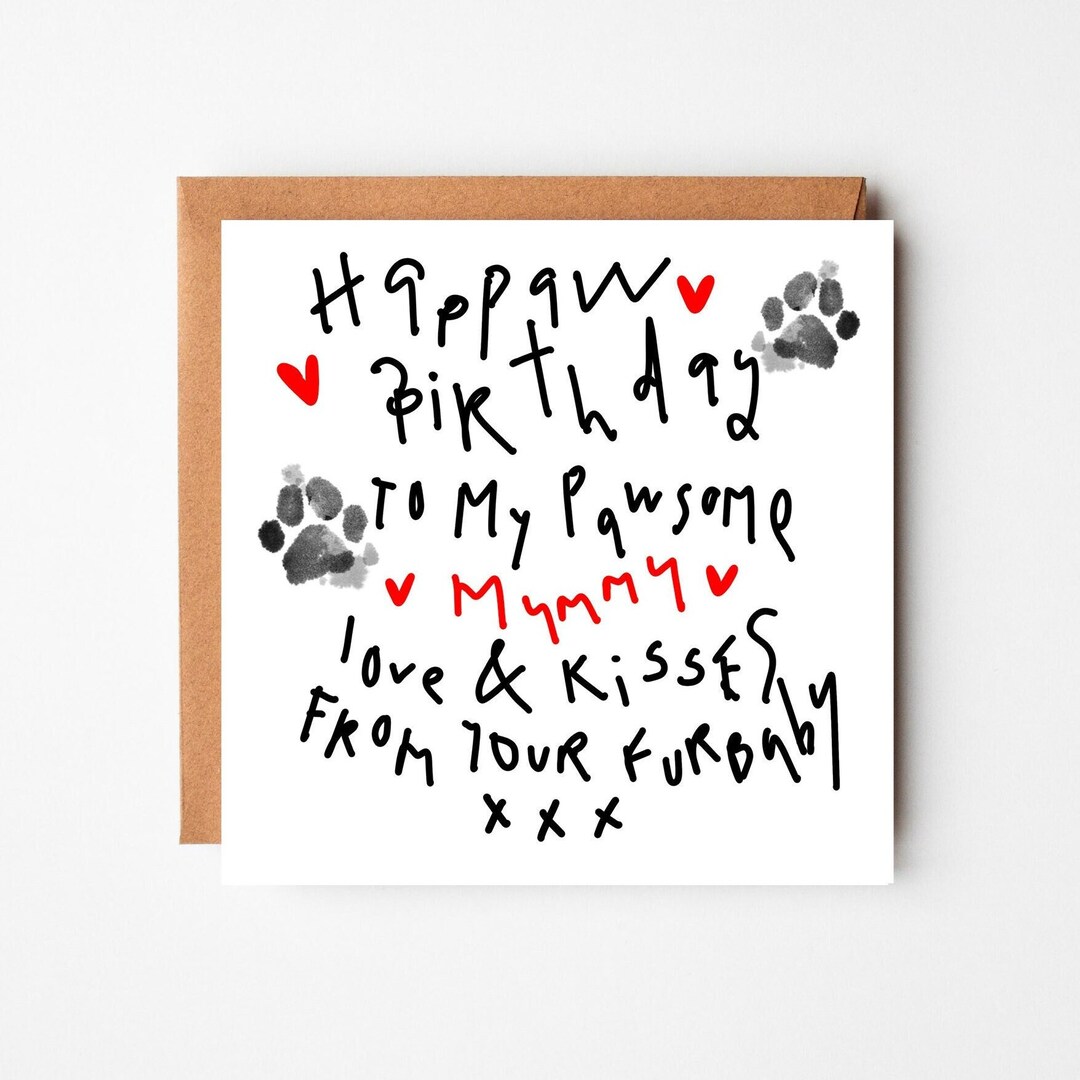 From the Dog Birthday Card for Her, Card for Dog Mum, Card From Fur ...