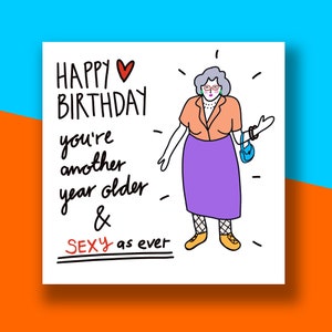 Old lady Birthday card funny birthday card40th birthday | Etsy