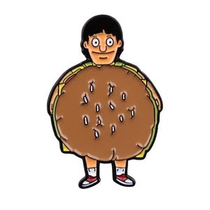 Burger Costume Character Enamel Pin