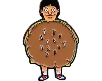 Burger Costume Character Enamel Pin