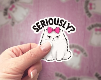 Knorrige kat serieus? Sticker