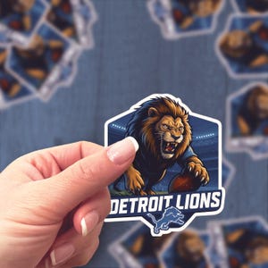 Detroit Lions Vinyl Sticker – Bold Football Lion Mascot Decal for Car, Laptop, Water Bottle | NFL Team Spirit Gift for Fans