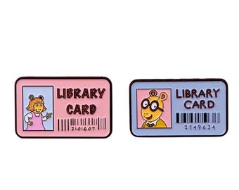 Childhood Nostalgia Library Card Pin Set