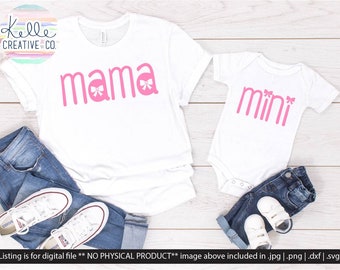 Mama Mini Hair Bow - Mommy and Me SVG | PNG | DXF | Jpeg